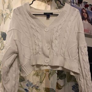Cropped Cream Cardigan